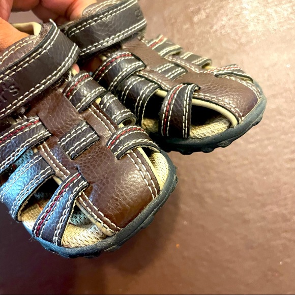 Carter's Every Step Unisex Infant Little Walker Addison Fisherman Brown Sandal - Picture 4 of 6